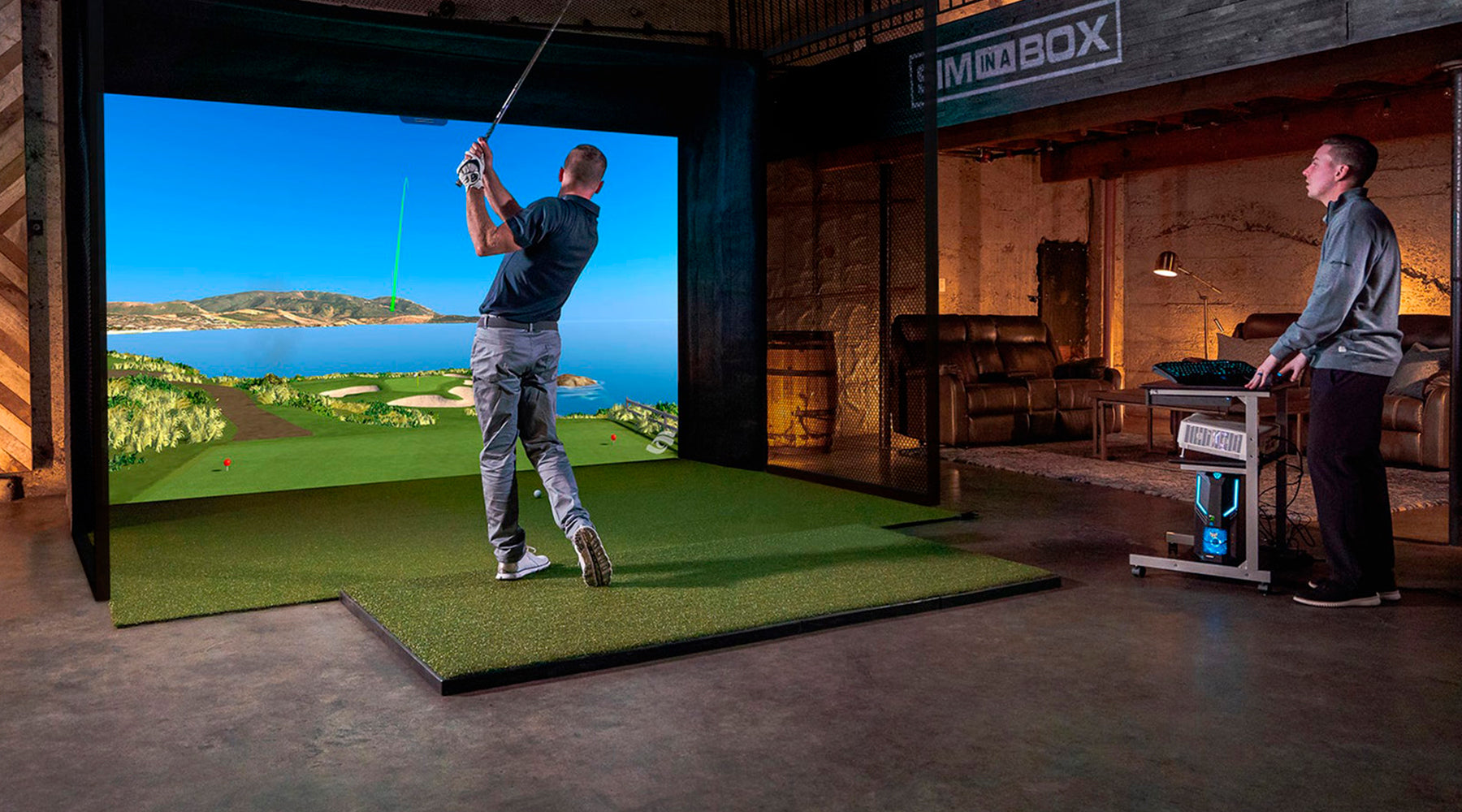 Fiberbuilt Golf Simulator Mat - Performance Turf Tee Box