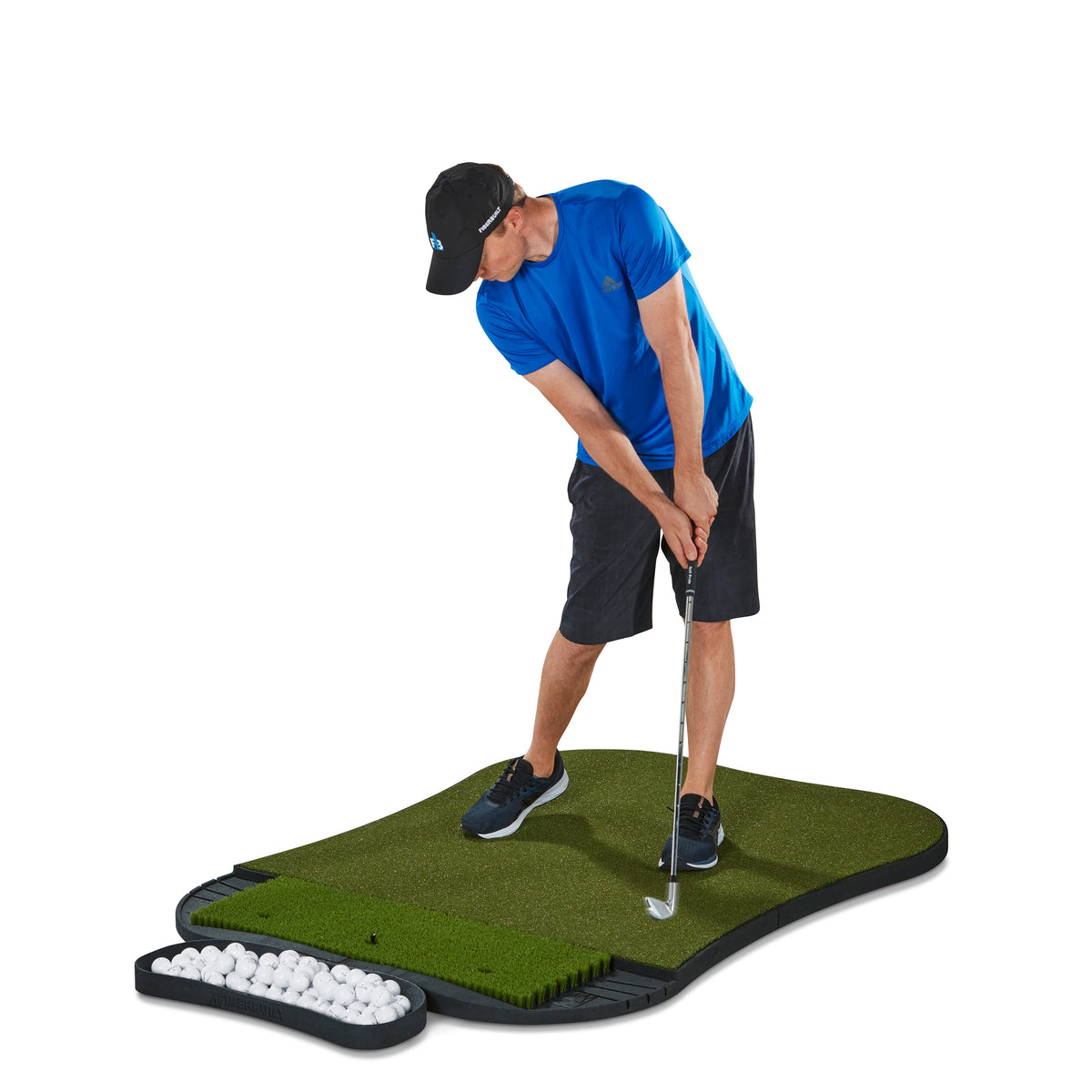 Fiberbuilt Grass Series Hourglass Pro Studio Golf Mat Single Hitting