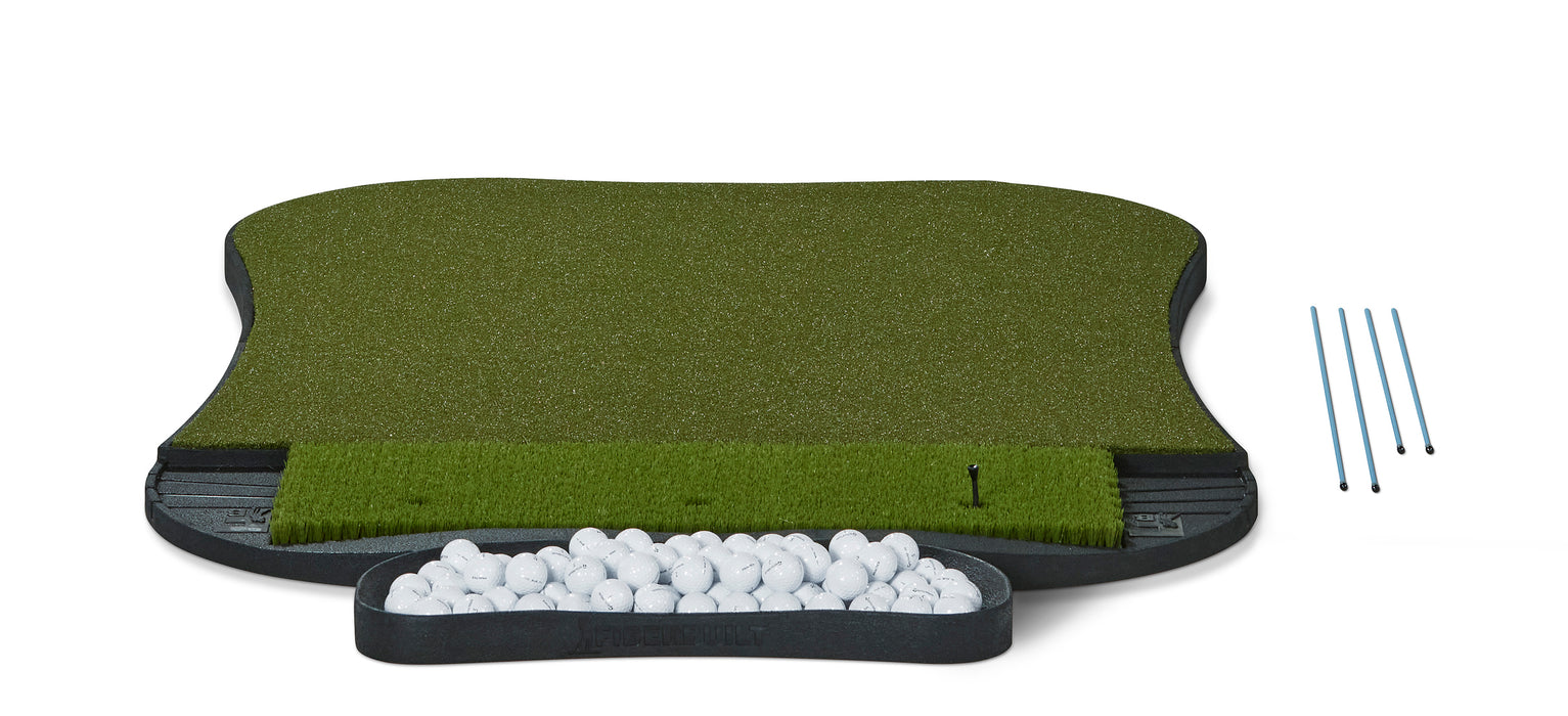 Fiberbuilt Grass Series Hourglass Pro Studio Golf Mat - Single Hitting