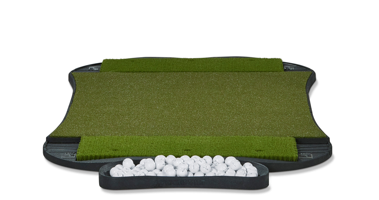Fiberbuilt Grass Series Hourglass Pro Studio Golf Mat - Double Hitting